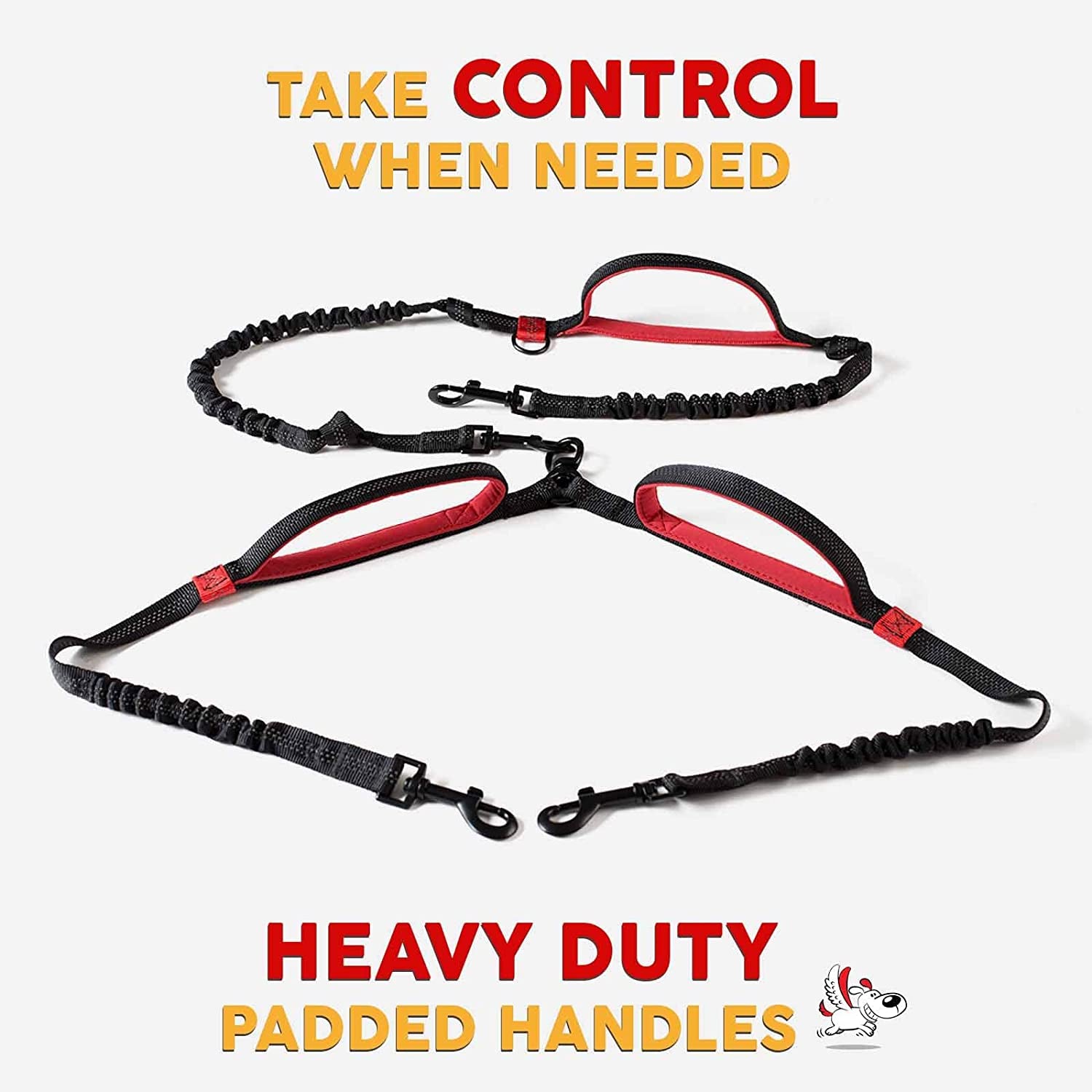 Exquisite Hands-Free Leash for Two Medium Dogs – Perfect for Active Pet Owners – Comfortable, Durable & Ideal for Running, Walking, Hiking – Premium Dual Waist Lead with Bungee – Must-Have Dog Gear