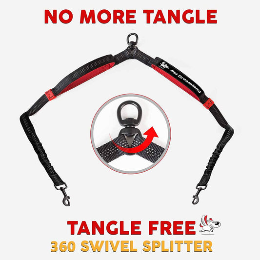Exquisite Hands-Free Leash for Two Medium Dogs – Perfect for Active Pet Owners – Comfortable, Durable & Ideal for Running, Walking, Hiking – Premium Dual Waist Lead with Bungee – Must-Have Dog Gear